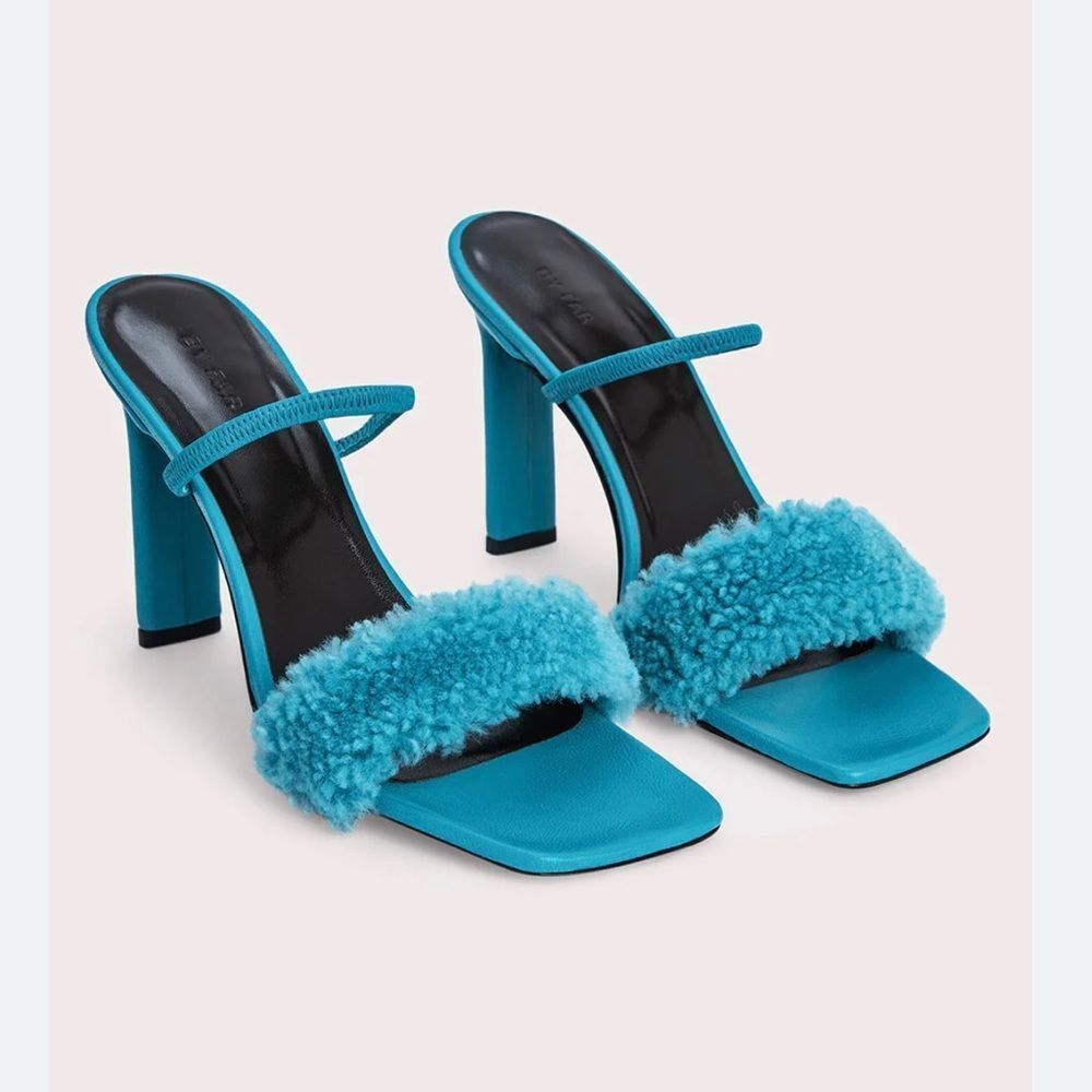 BY FAR Ada sandals in az azur FINAL SALE